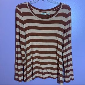 Logo Lori Goldstein Striped Long Sleeve Tee